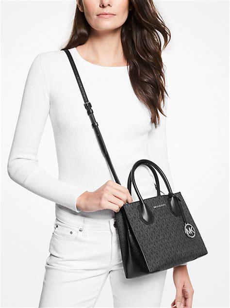 michael michael kors mercer medium leather logo tape accordion crossbody|Mercer Medium Logo and Leather Accordion Crossbody Bag.